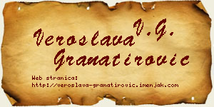 Veroslava Granatirović vizit kartica